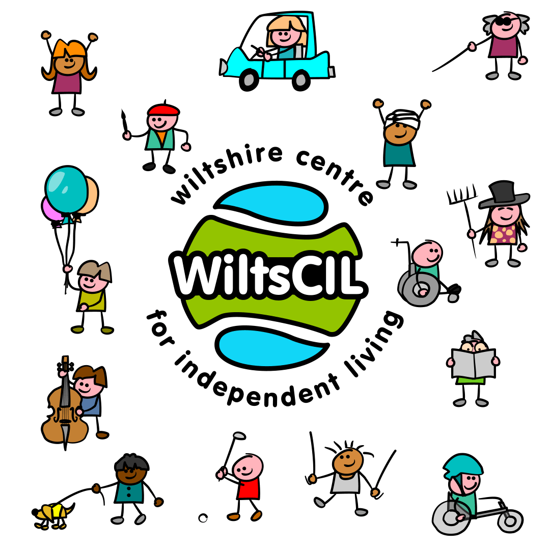 Cartoon characters designed for The Wiltshire Centre for Independent Living