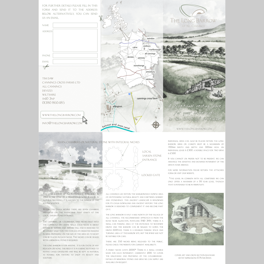 Brochure design for the longbarrow at All Cannings