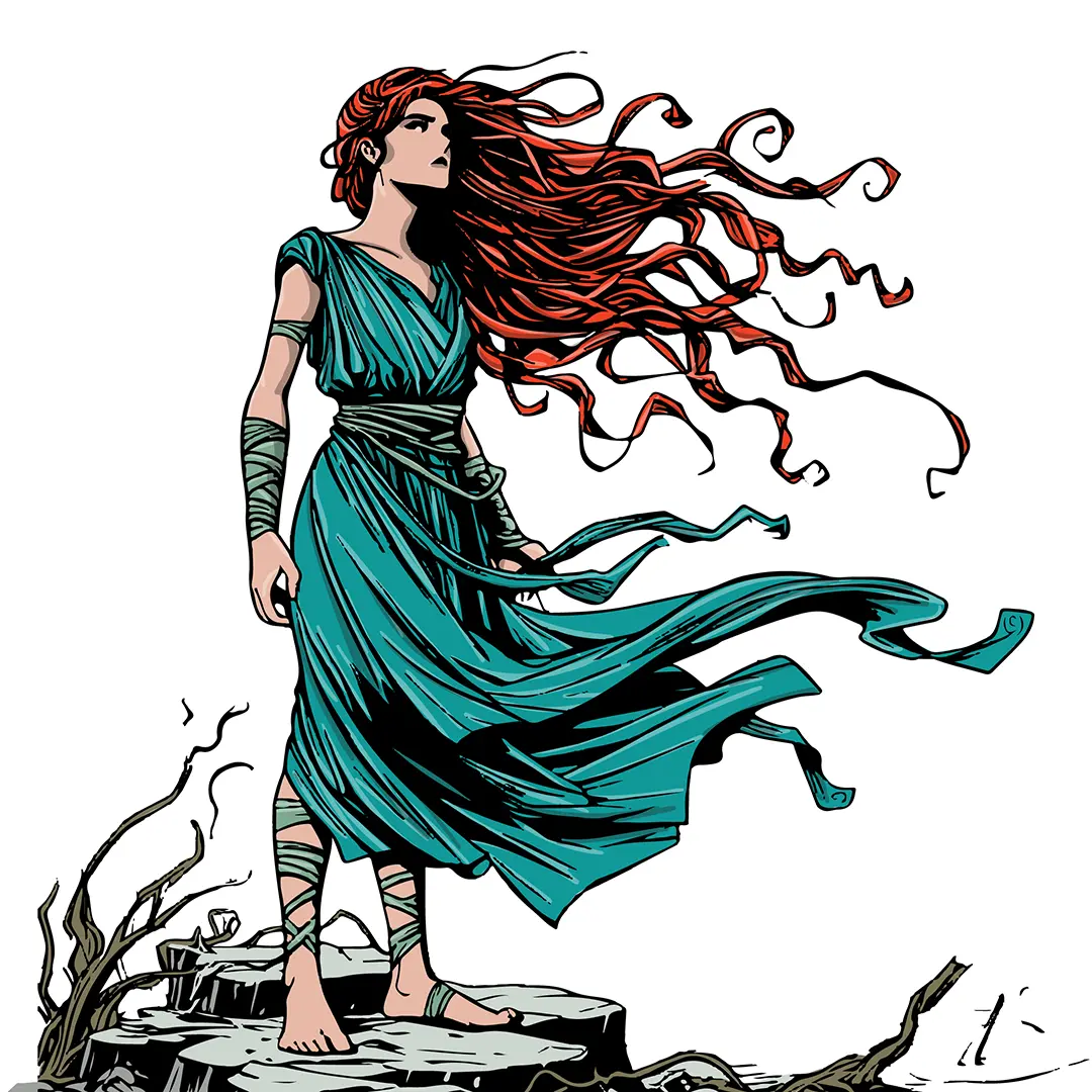 Eurydice : One of the pen and ink characters I drew in Adobe Illustrator for the Chris Schuman musical Zeus on the Loose.