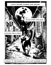 Comic art inspired by song lyrics: Stray Cats - Stray Cat Strut